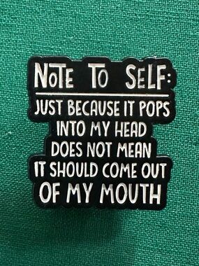Note To Self Black Enamel Pin